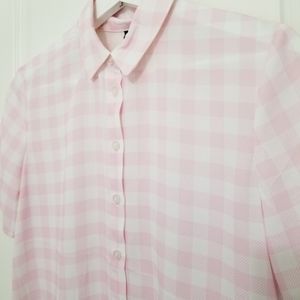 Short sleeve sheer shirt.